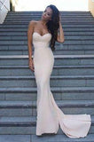 Sweetheart Strapless Prom Dresses Simple Long Mermaid Satin Evening Gowns RJS116 Rjerdress