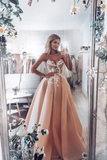 Sweetheart Tulle Prom Dress Appliques Evening Dress Rjerdress
