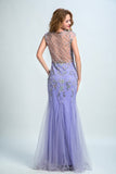 Terrific Scoop Beaded And Fitted Bodice Mermaid Formal Dress Tulle Rjerdress
