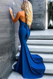Trumpet Mermaid V-neck Royal Blue Open Back Prom Dresses RJS622 Rjerdress