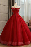 Tulle Ball Gown Sweetheart Prom Gowns With Rhinestones Quinceanera Dresses RJS89 Rjerdress