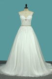 Tulle Bridal Dresses With Applique And Sash Court Train Open Back