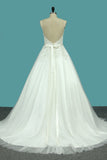 Tulle Bridal Dresses With Applique And Sash Court Train Open Back Rjerdress
