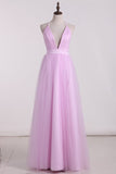 Tulle Bridesmaid Dresses Spaghetti Straps With Ruffles A Line Rjerdress