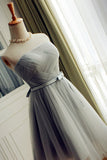 Tulle Bridesmaid Dresses Strapless Ruched Bodice With Sash A Line Rjerdress
