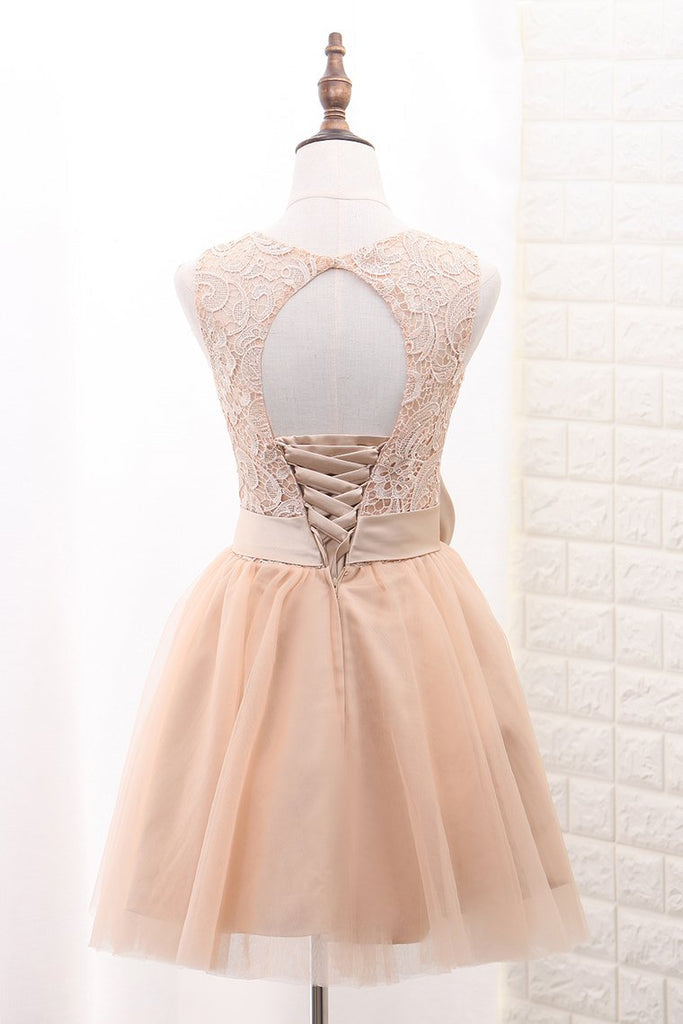 Tulle & Lace Hoco Dresses Scoop A Line With Sash Rjerdress