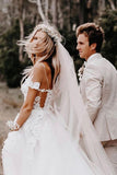 Tulle & Lace Off The Shoulder Wedding Dresses Ball Gown With Applique Rjerdress