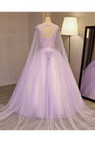 Tulle Scoop Appliques Bodice Ball Gown Quinceanera Dresses Rjerdress