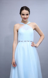 Tulle Straps Bridesmaid Dresses A Line With Ruffles And Beads Floor Length Rjerdress
