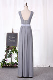 Tulle V Neck With Ruffles And Sash Party Dresses A Line Floor Length Rjerdress