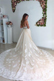 Tulle Wedding Dresses Mermaid Scoop With Applique Chapel Train Detachable Rjerdress