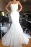 Tulle Wedding Dresses Mermaid Strapless With Applique Covered Button Rjerdress