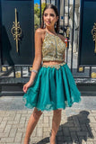 Two Piece Beading Homecoming Gowns Short Cocktail Dress Homecoming Dress RJS912