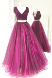 Two Piece Prom Dress Tulle Beaded Prom Dresses Long Prom Dress Evening Dress 176 Rjerdress
