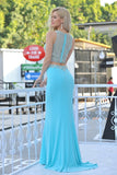 Two-Piece Scoop Formal Dresses Mermaid Spandex With Beading Rjerdress