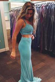 Two Pieces Sexy Long Charming Green Mermaid Sweetheart Evening Dress Prom Dresses uk F200 Rjerdress