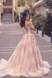Unique Prom Dresses Mermaid Scoop Tulle With Applique Court Train One Piece Rjerdress