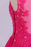 V-Neck A-Line/Princess Party Dress With Beads & Applique Tulle And Chiffon Rjerdress