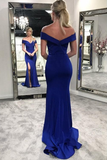 V-Neck Charming Mermaid Prom Dresses Real Made Royal Blue Evening Dresses Rjerdress