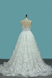 V Neck Lace Mermaid Bridal Dresses With Applique Chapel Train Rjerdress
