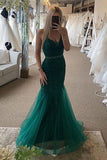 V Neck Long Mermaid Belt Beaded Luxury Prom Dresses Backless RJS453 Rjerdress