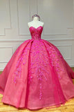 Vintage Ball Gown Sweetheart Pink Lace Appliques Tulle Long Quinceanera Dresses RJS93