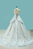 Wedding Dresses High Neck Court Train Tulle With Applique Lace Up Back Rjerdress