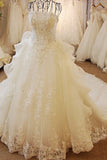 Wedding Dresses Strapless High Quality Custom Made A-Line Tulle With Beads And Pearls Rjerdress