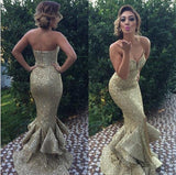 long gold sequin sparkle mermaid charming sweetheart prom dress 141509 Rjerdress