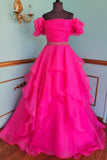 Off The Shoulder Tulle Long Prom Dresses, Princess Formal Gown