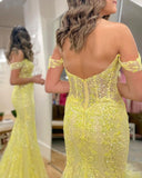 Off The Shoulder Mermaid Prom Dresses With Applique